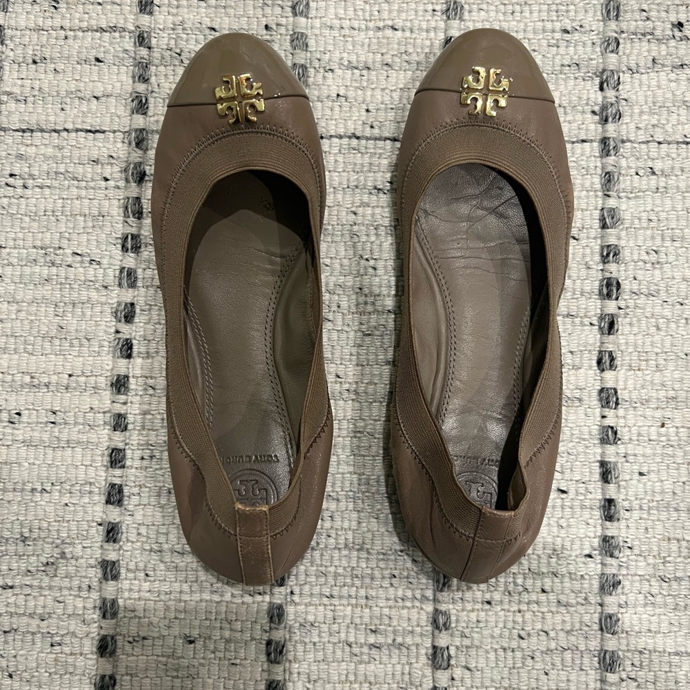Tory Burch Grey Ballet Flats